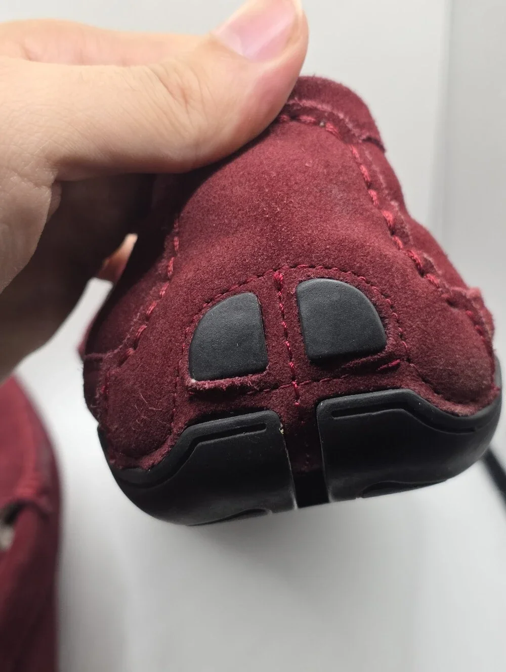Kenneth Cole Reaction Womens 10M Suede Driving Moccasins Loafers Burgundy Red